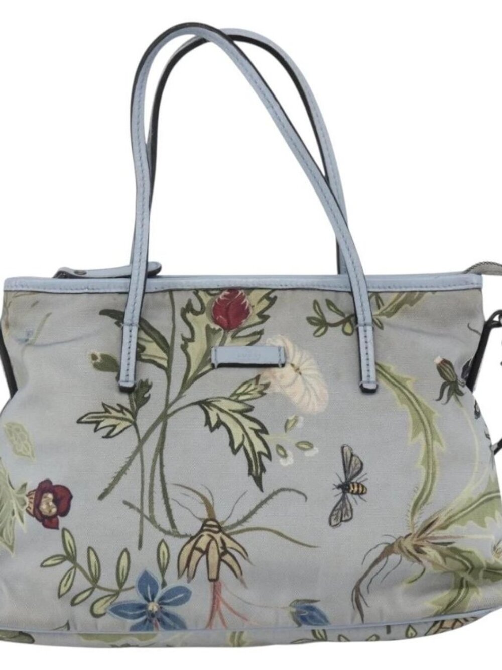 GUCCI Botanical Tote Bag Canvas 2way Blue Silver 353440 Auth BA9018 - Picture 12 of 16